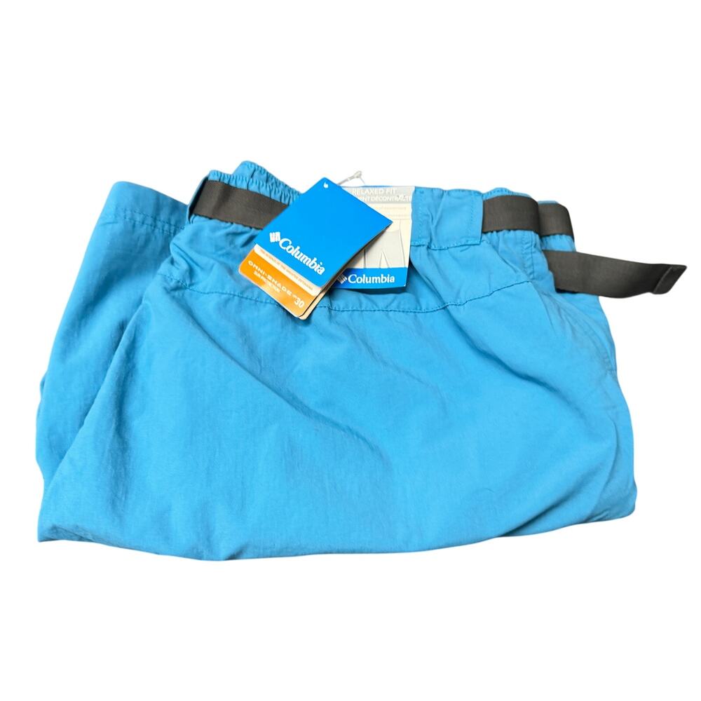 Columbia Cargo Shorts Womens 2X Belted Gorpcore Lightweight 6" Inseam Blue NEW